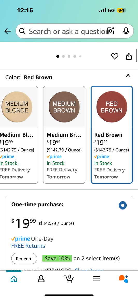 VELO Hairline Powder for Gray Coverage, Hair Loss Concealment, Root Touch Up, and Thinning Hair - Stain-Proof 48 Hours (RED BROWN