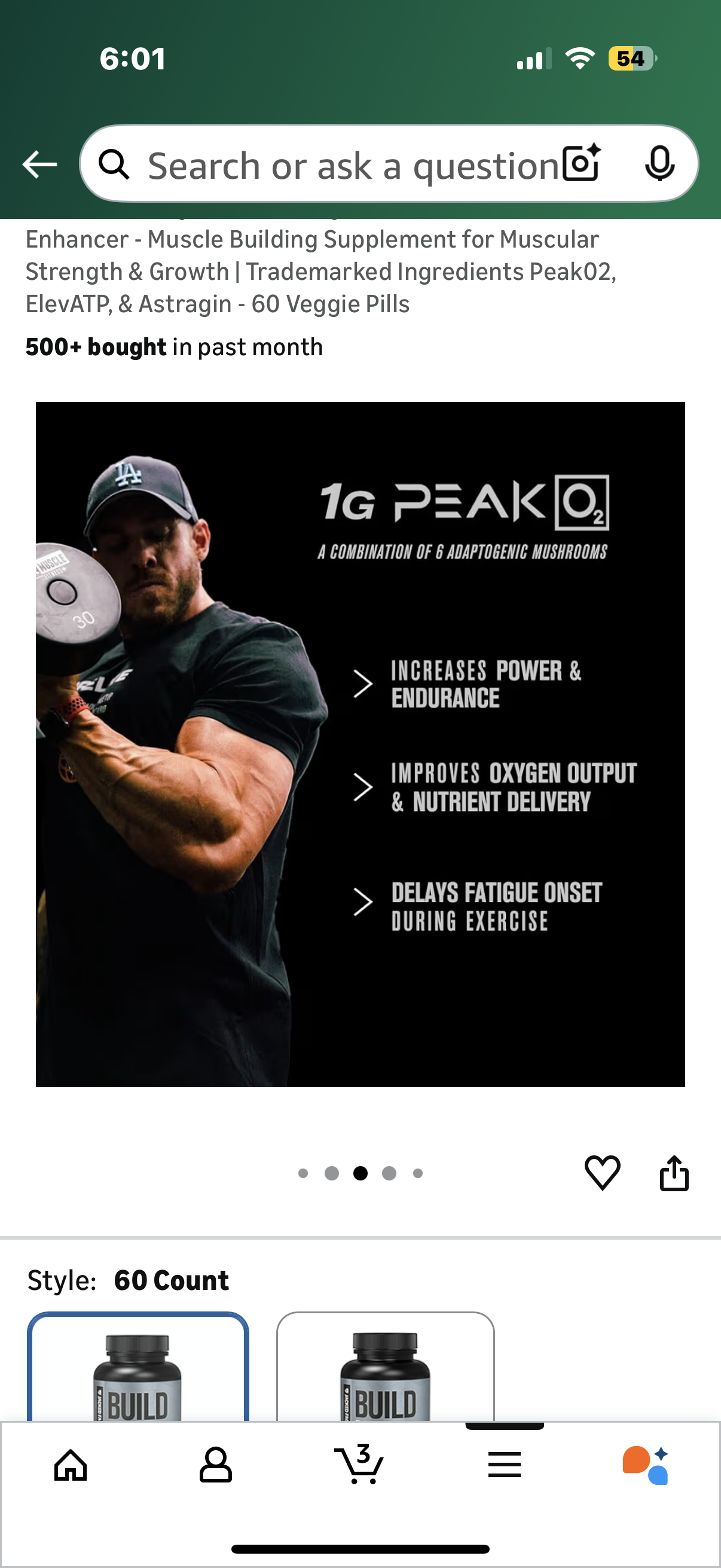 Jacked Factory Build-XT Daily Muscle Builder & Performance Enhancer - Muscle Building Supplement for Muscular Strength & Growth | Trademarked Ingredients Peak02, ElevATP, & Astragin - 60 Veggie Pills