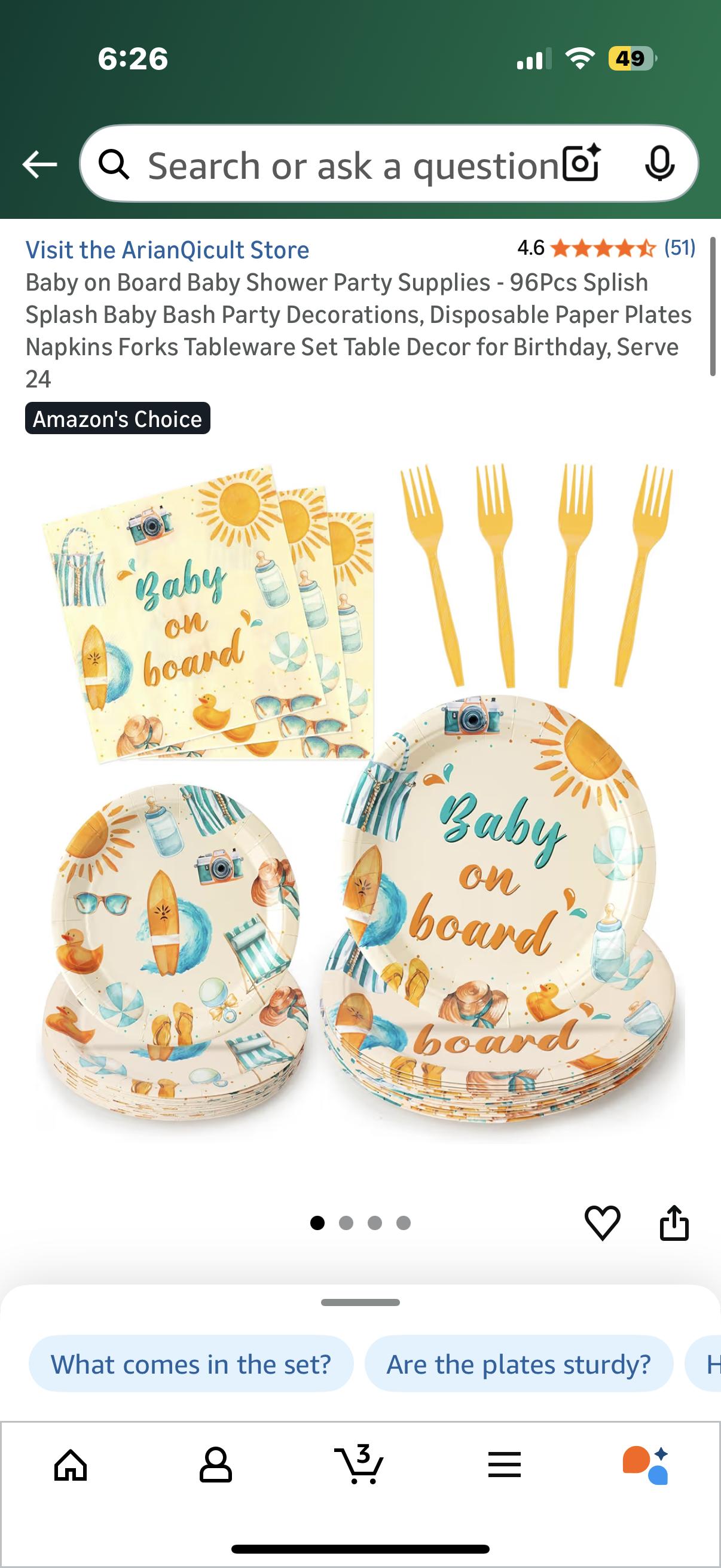 Baby on Board Baby Shower Party Supplies - 96Pcs Splish Splash Baby Bash Party Decorations, Disposable Paper Plates Napkins Forks Tableware Set Table Decor for Birthday, Serve 24