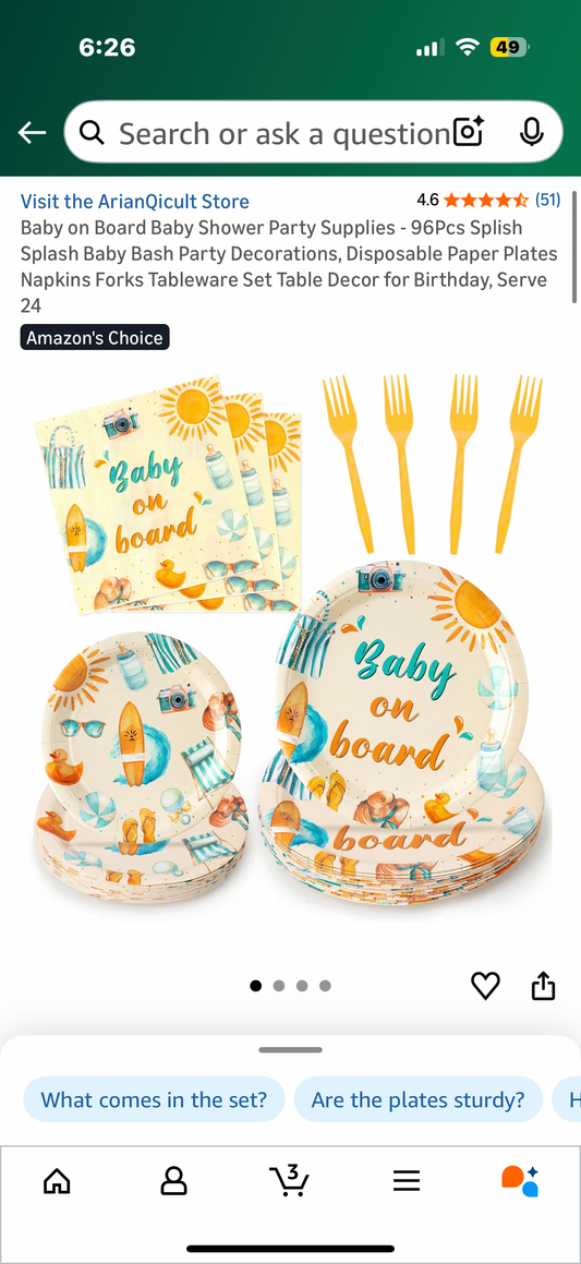 Baby on Board Baby Shower Party Supplies - 96Pcs Splish Splash Baby Bash Party Decorations, Disposable Paper Plates Napkins Forks Tableware Set Table Decor for Birthday, Serve 24