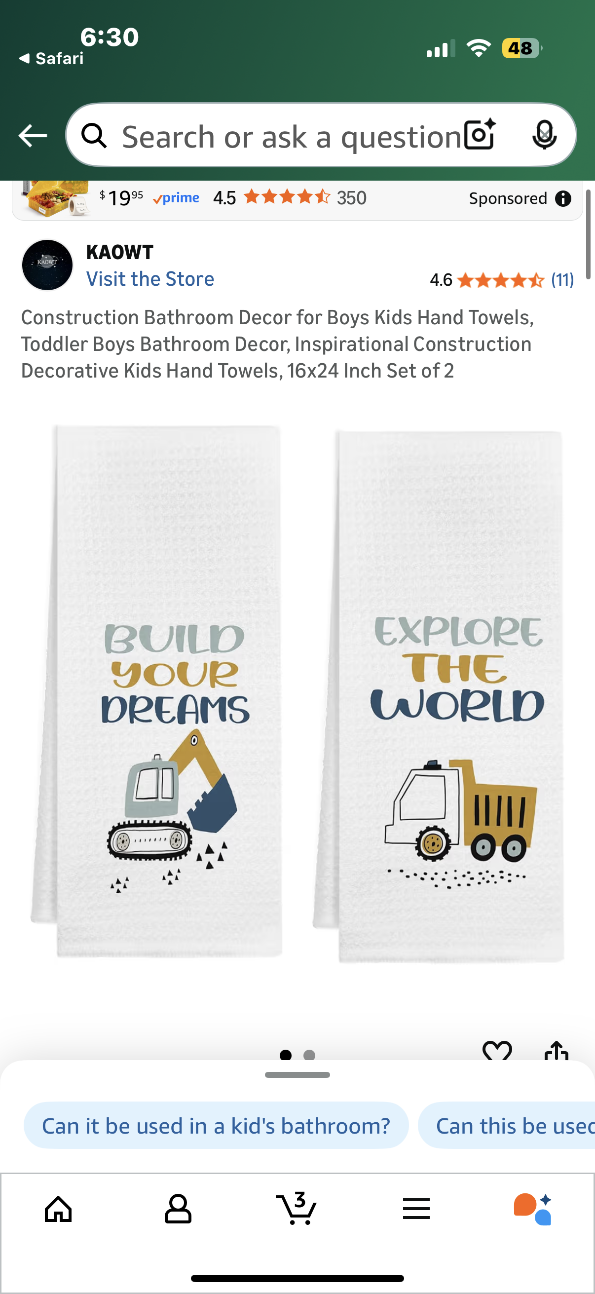 Construction Decor Kids Hand Towels Set of 2, Kids Boys Bathroom Decor, Build Your Dreams Dish Dishcloths Tea Towel for Kitchen Decor, Toddler Boy Hand Towels Bathroom Decor, 16x24in