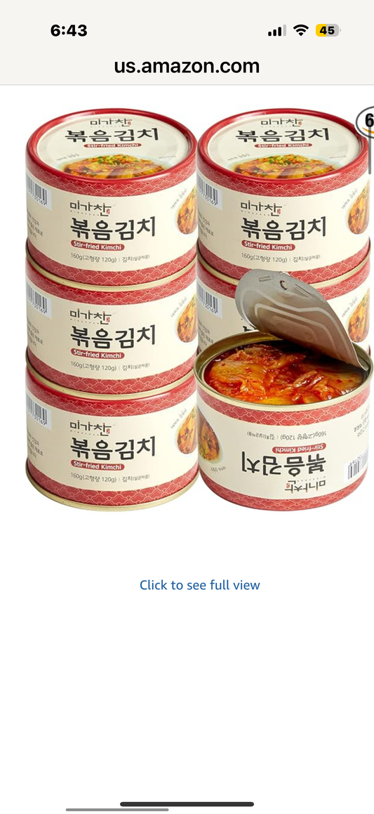 Korean Canned Napa Cabbage Kimchi, Stir-Fried Kimchi with Spring Onion Oil, 5.64oz(160g), Pack of 3, Spicy and Savory Flavor Kimchi Can, Rich in Probiotics by MIGACHAN