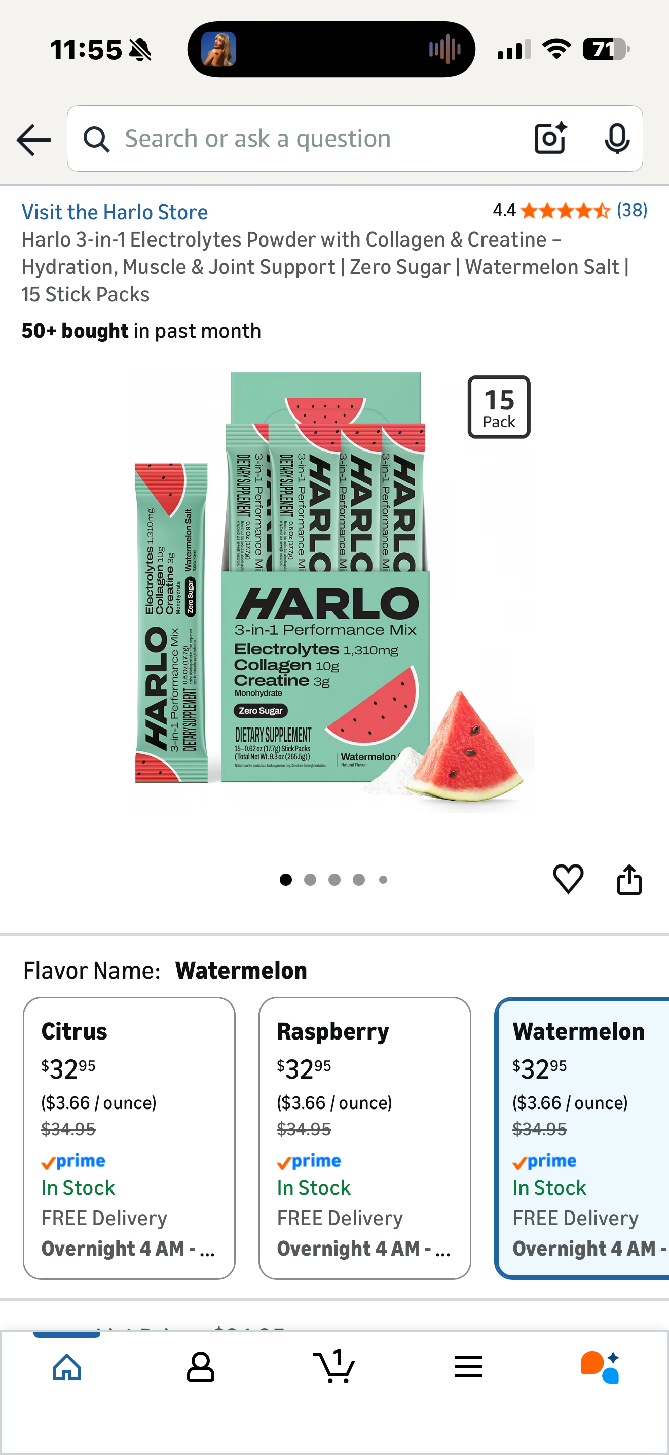 Harlo 3-in-1 Electrolytes Powder with Collagen & Creatine – Hydration, Muscle & Joint Support | Zero Sugar (Variety Pack, 12 Count) Expires 12/26