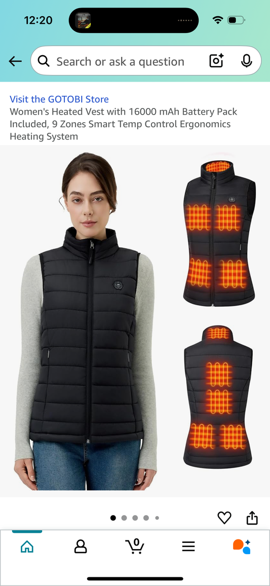 Women's Heated Vest with 16000 mAh Battery Pack Included, 9 Zones Smart Temp Control Ergonomics Heating System (Size Medium)