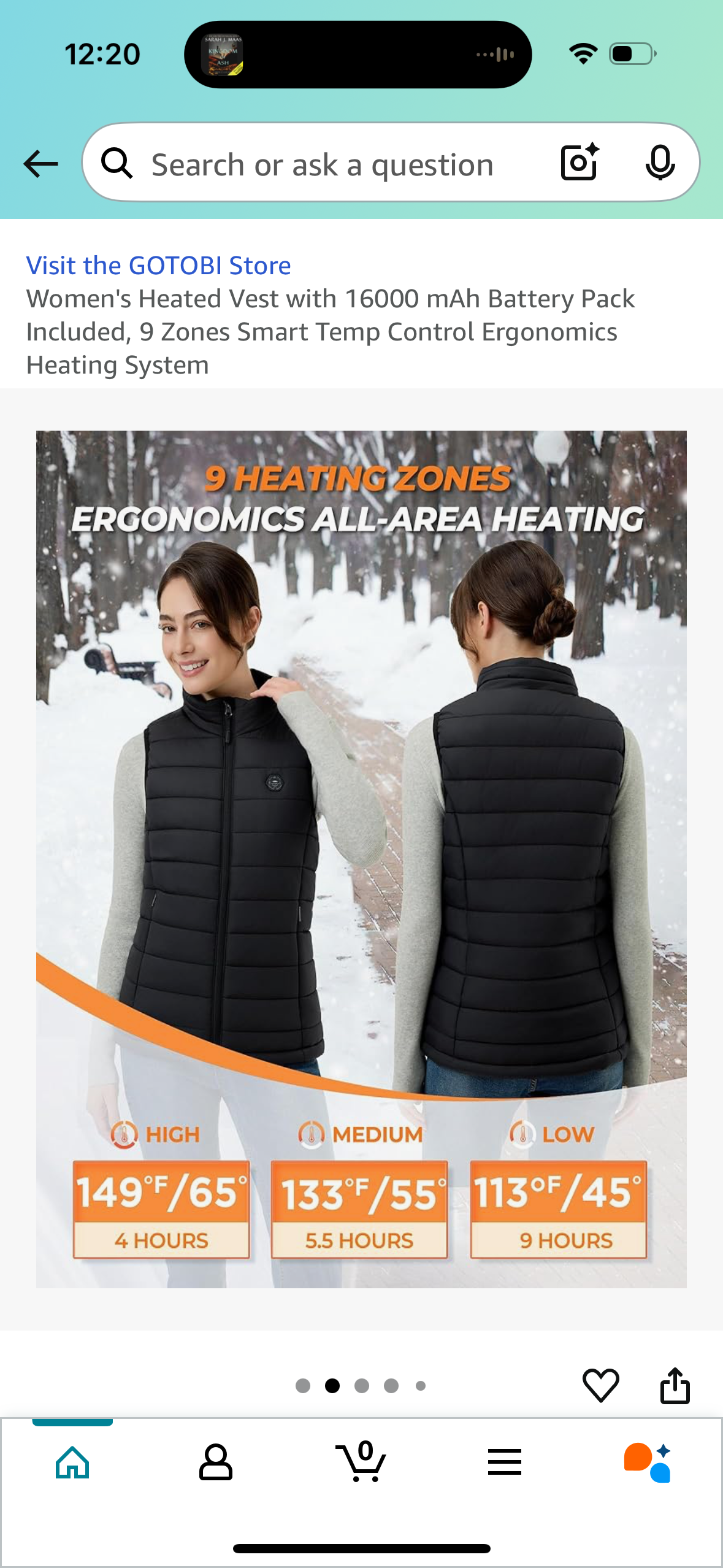Women's Heated Vest with 16000 mAh Battery Pack Included, 9 Zones Smart Temp Control Ergonomics Heating System (Size Medium)