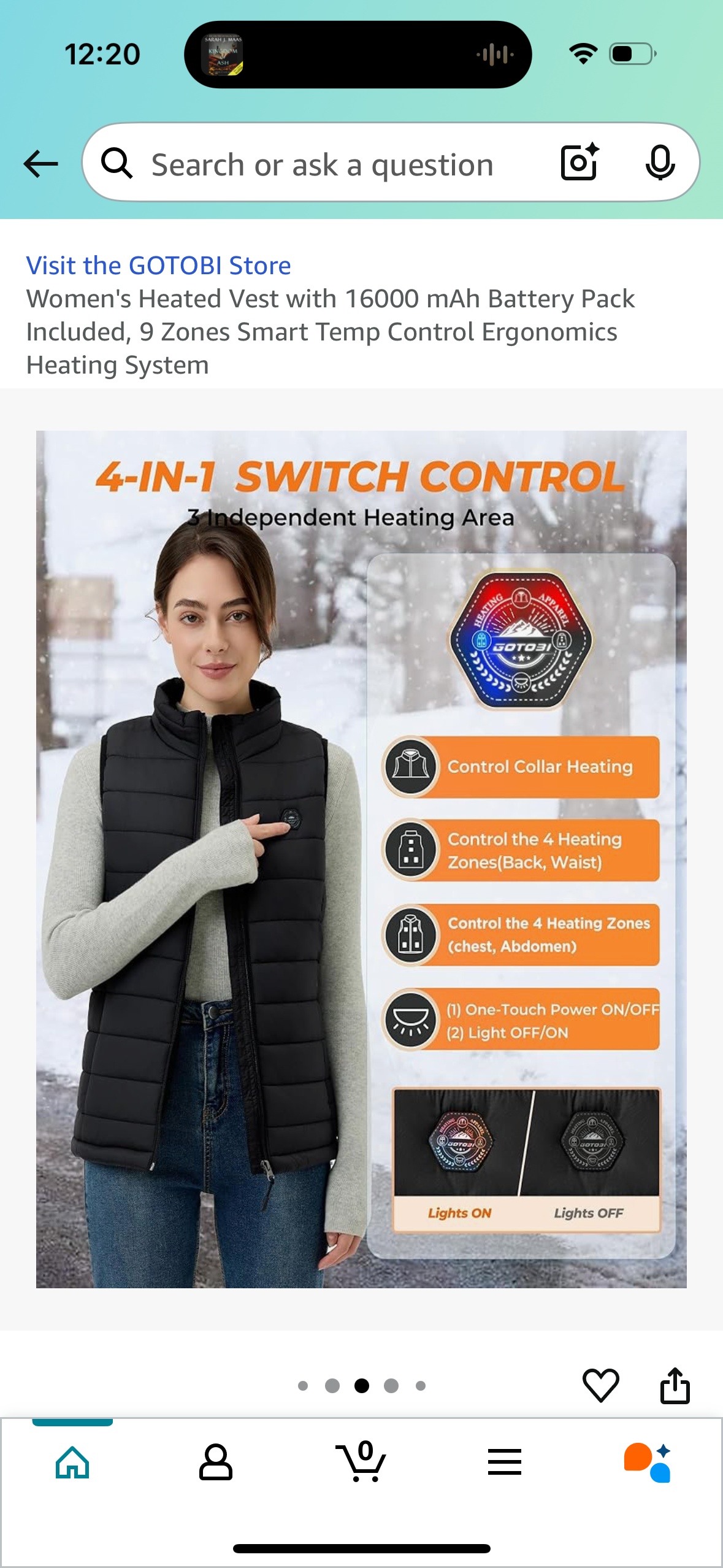 Women's Heated Vest with 16000 mAh Battery Pack Included, 9 Zones Smart Temp Control Ergonomics Heating System (Size Medium)