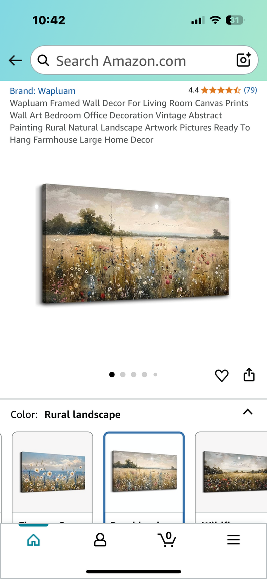 Framed Wall Decor, 30” x 60”, Canvas Print Wall Art, Decoration Vintage Abstract Painting, Rural Natural Landscape Artwork (L997)