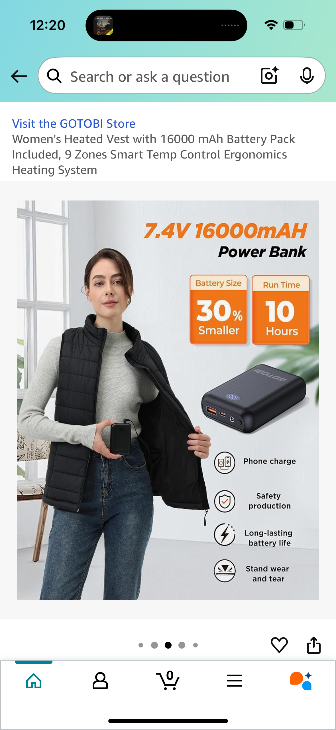 Women's Heated Vest with 16000 mAh Battery Pack Included, 9 Zones Smart Temp Control Ergonomics Heating System (Size Medium)