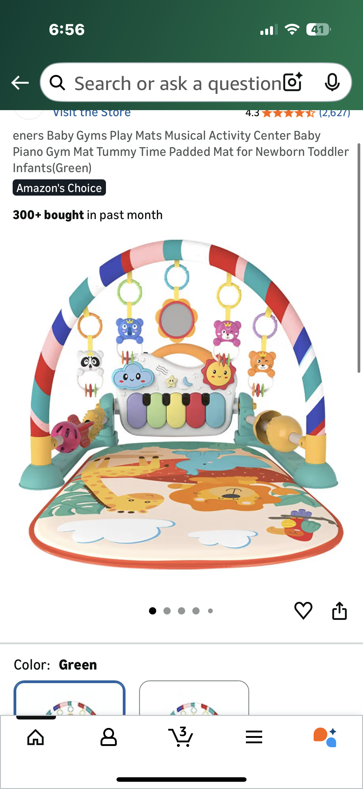 eners Baby Gyms Play Mats Musical Activity Center Baby Piano Gym Mat Tummy Time Padded Mat for Newborn Toddler Infants(Green)