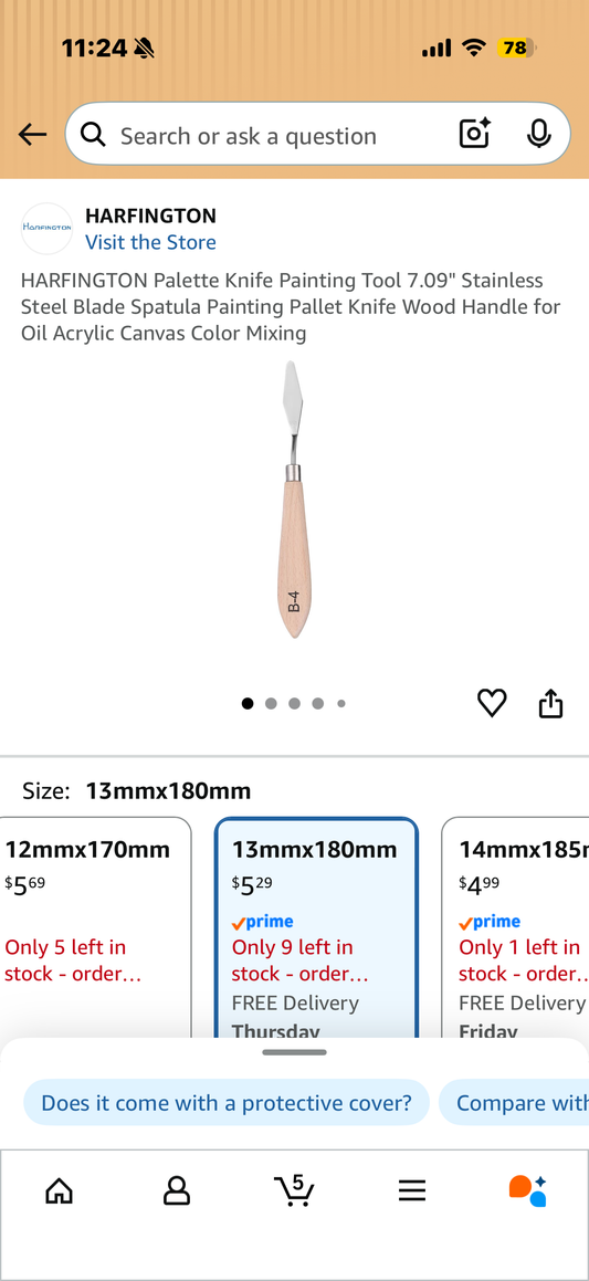 HARFINGTON Palette Knife Painting Tool 7.09" Stainless Steel Blade Spatula Painting Pallet Knife Wood Handle for Oil Acrylic Canvas Color Mixing