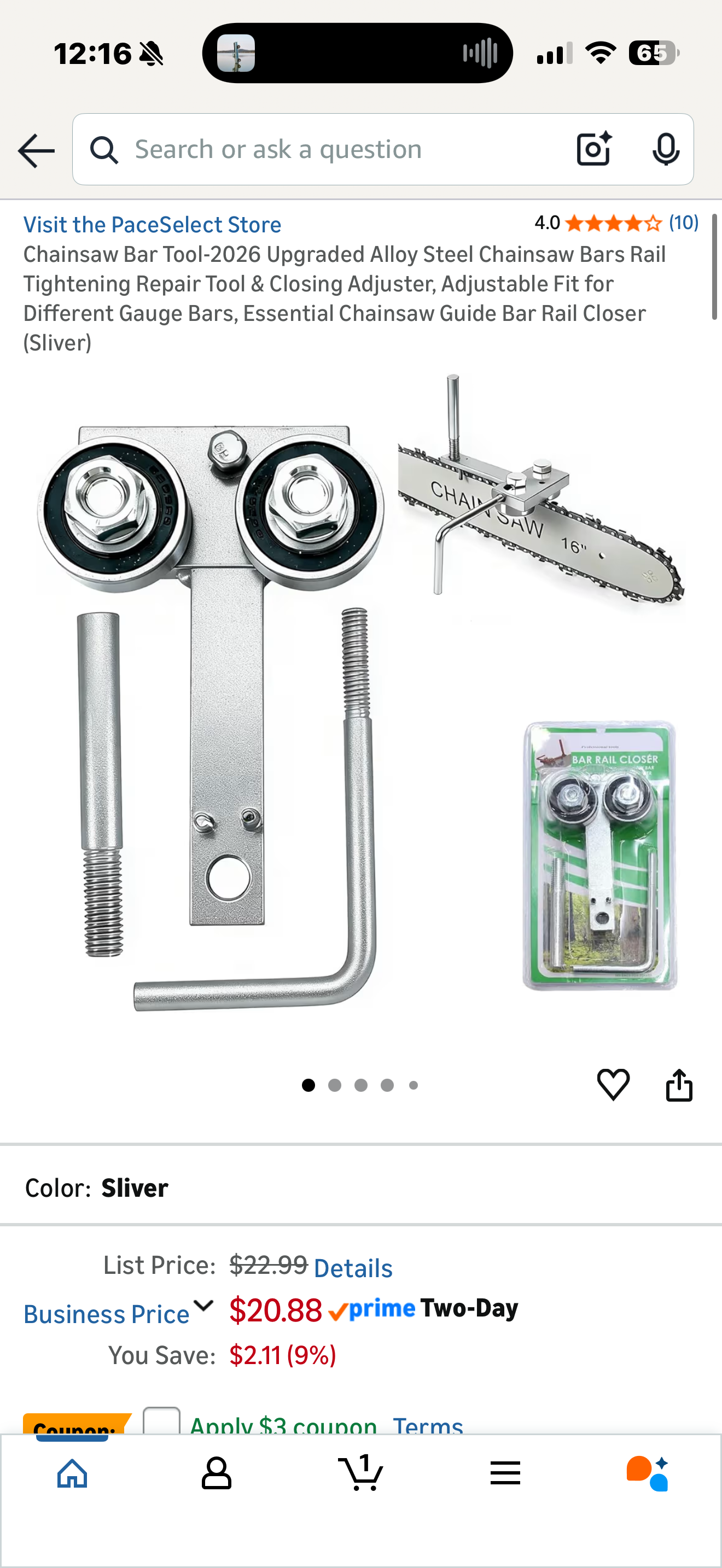 Chainsaw Bar Tool-2026 Upgraded Alloy Steel Chainsaw Bars Rail Tightening Repair Tool & Closing Adjuster, Adjustable Fit for Different Gauge Bars, Essential Chainsaw Guide Bar Rail Closer (Sliver)