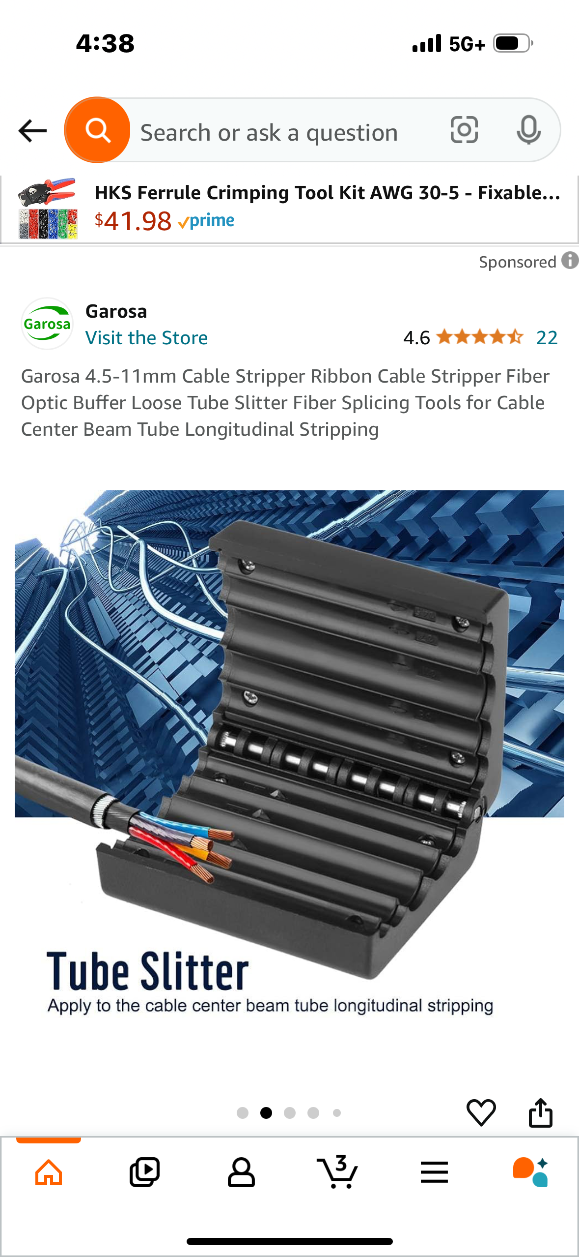 Garosa 4.5-11mm Cable Stripper Ribbon Cable Stripper Fiber Optic Buffer Loose Tube Slitter Fiber Splicing Tools for Cable Center Beam Tube Longitudinal Stripping