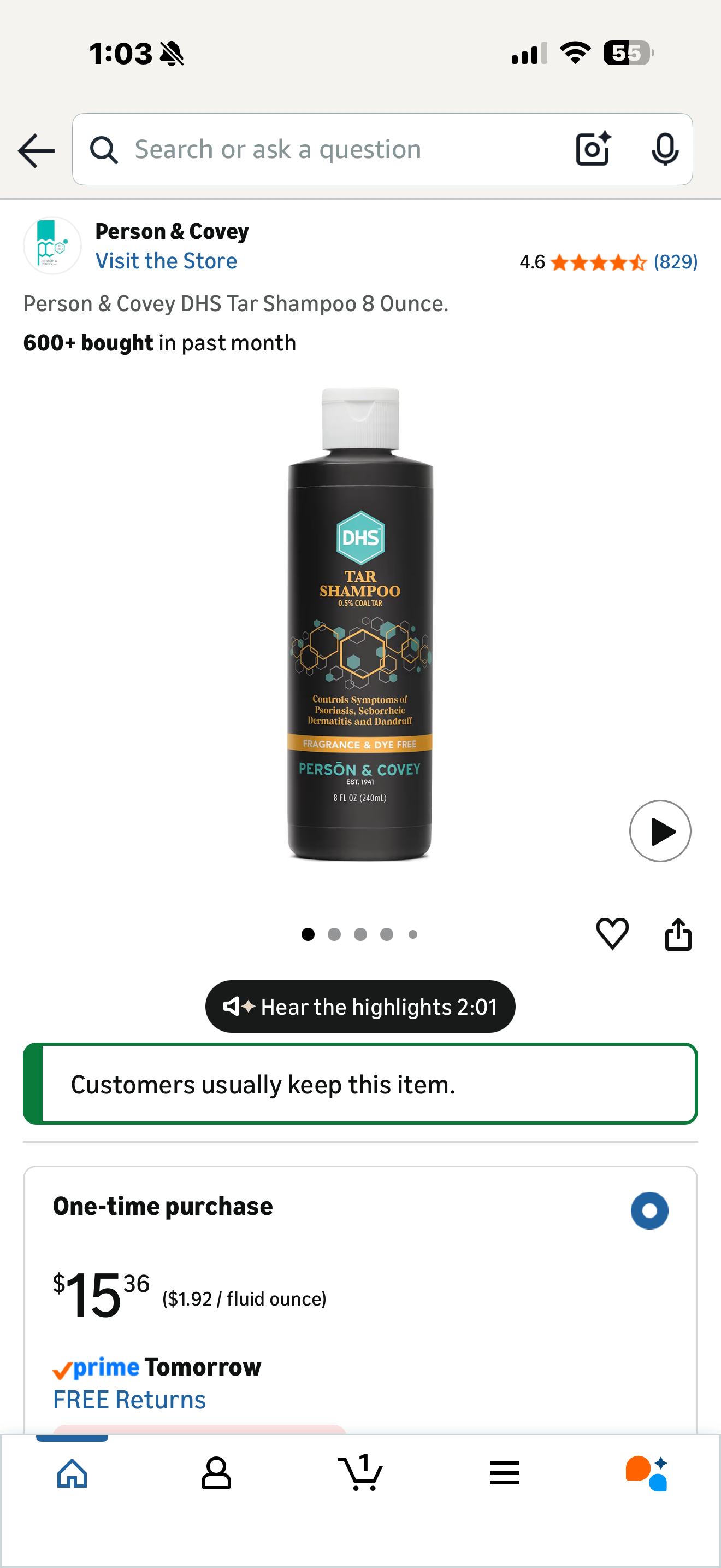 Person & Covey DHS Tar Shampoo 8 Ounce.
