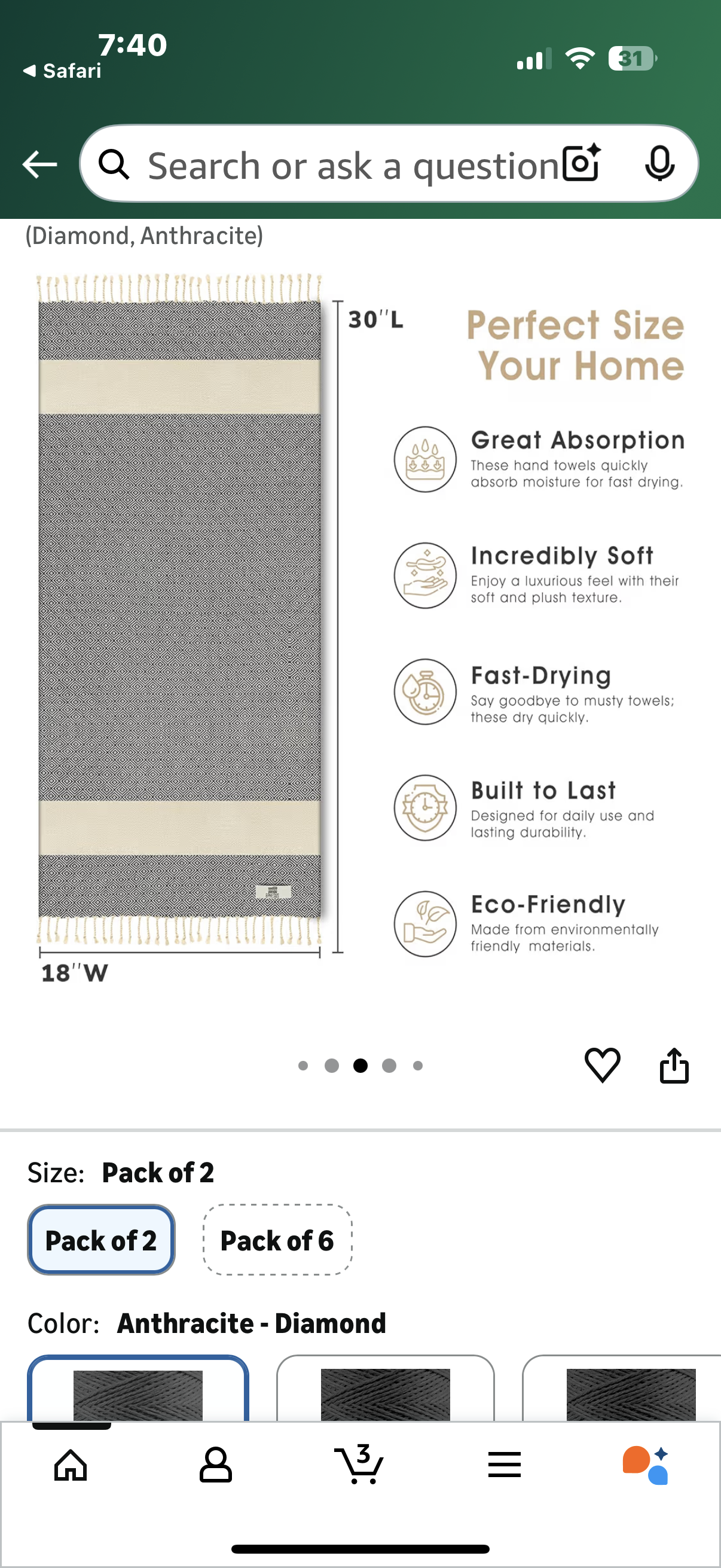 Ephesus Hand Towels - Set of 2 | 18" x 30" - Decorative Turkish Hand Towel for Bathroom, Kitchen, Guest, Face, Hair, Tea, Dishcloth