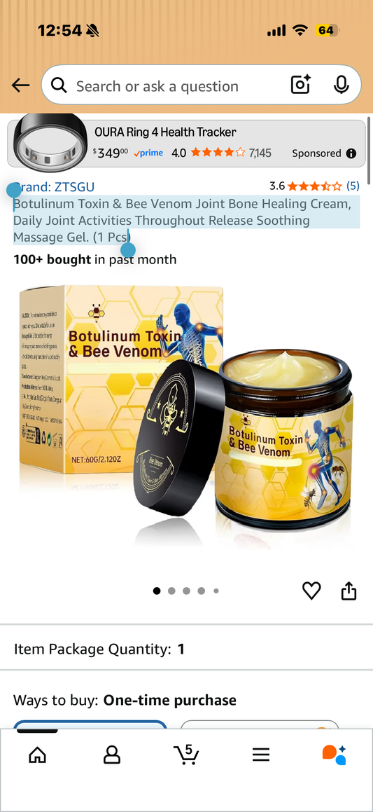 🚨Buy 1 Get 1 🚨Botulinum Toxin & Bee Venom Joint Bone Healing Cream, Daily Joint Activities Throughout Release Soothing Massage Gel.