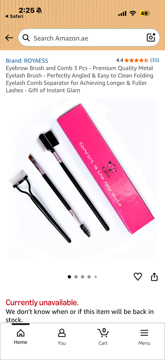 ROYAESS Eyebrow Brush and Comb 3 Pcs - Premium Quality Eyelash Brush with Metal Teeth - Perfectly Angled & Easy to Clean Eyelash Comb Separator for Achieving Longer & Fuller Lashes