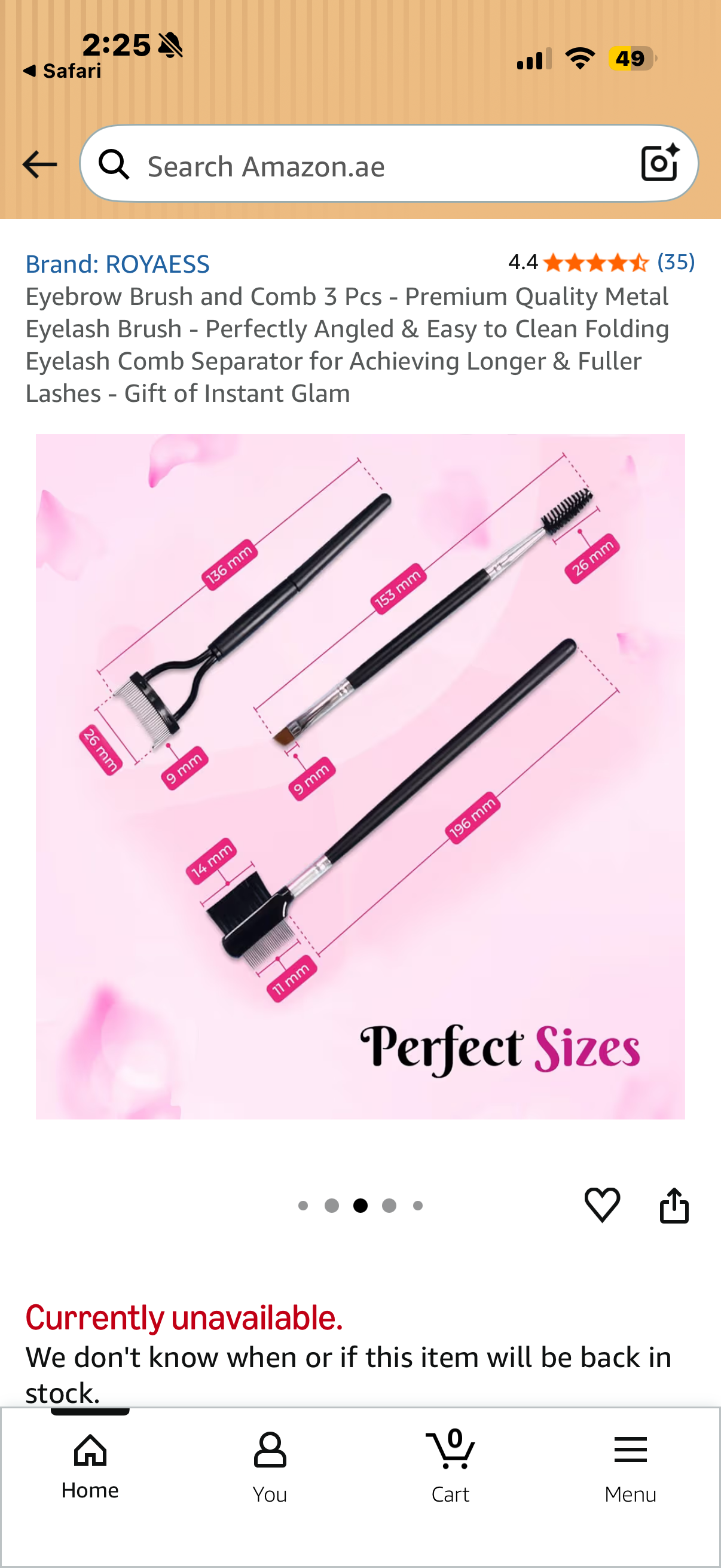 ROYAESS Eyebrow Brush and Comb 3 Pcs - Premium Quality Eyelash Brush with Metal Teeth - Perfectly Angled & Easy to Clean Eyelash Comb Separator for Achieving Longer & Fuller Lashes