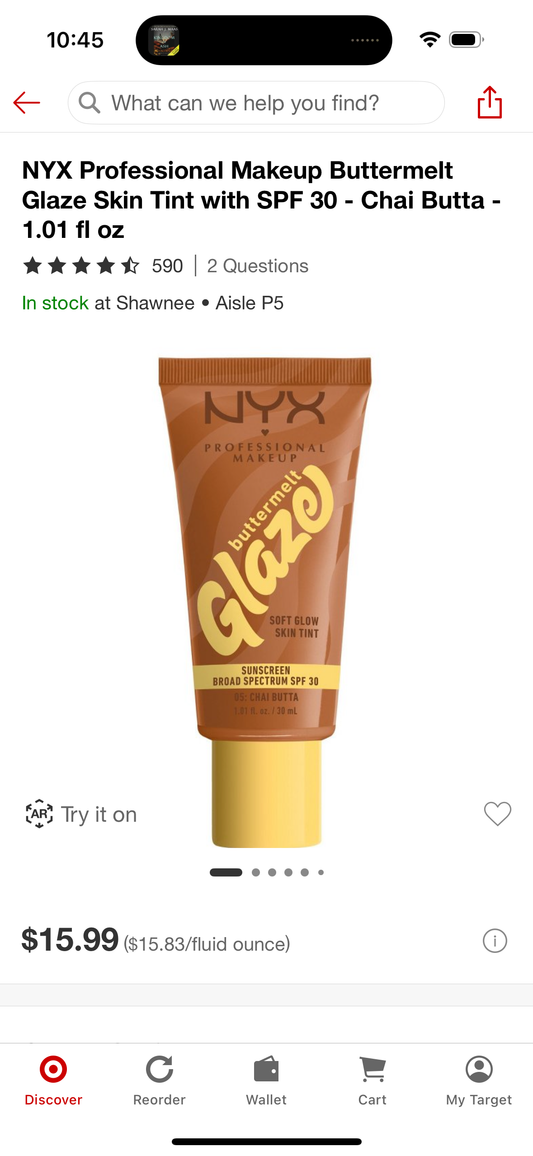 NYX Professional Makeup Buttermelt Glaze Skin Tint with SPF 30 - Chai Butta - 1.01 fl oz
