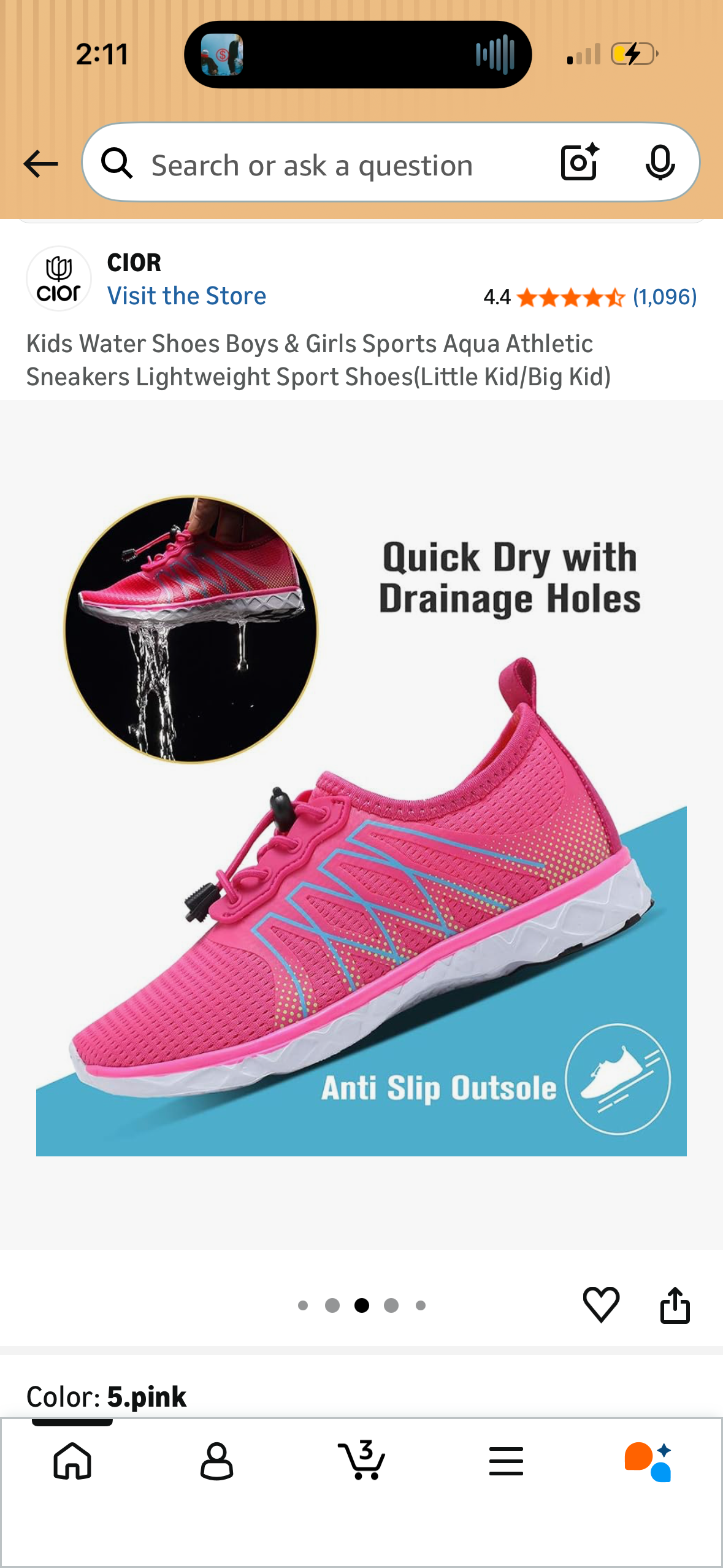 Kids Water Shoes Boys & Girls Sports Aqua Athletic Sneakers Lightweight Sport Shoes (Size 10 Toddler)