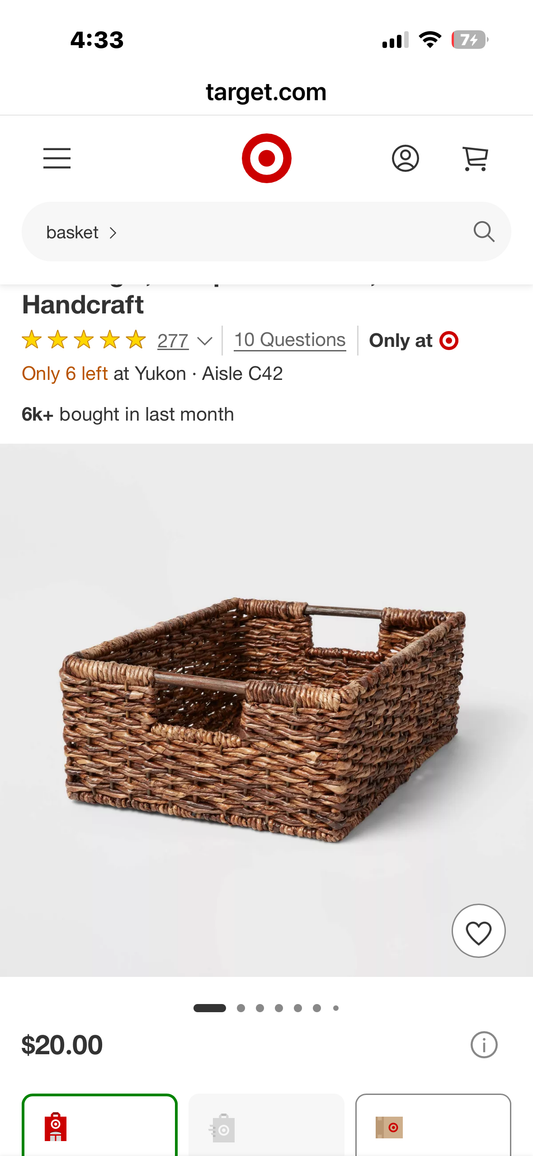 Woven Snack Basket, Premium Storage for Home,  Office,  Versatile Fruit, Snack Organizer,) Rattan Design for Kitchen, Living Room and Study,Bedroom