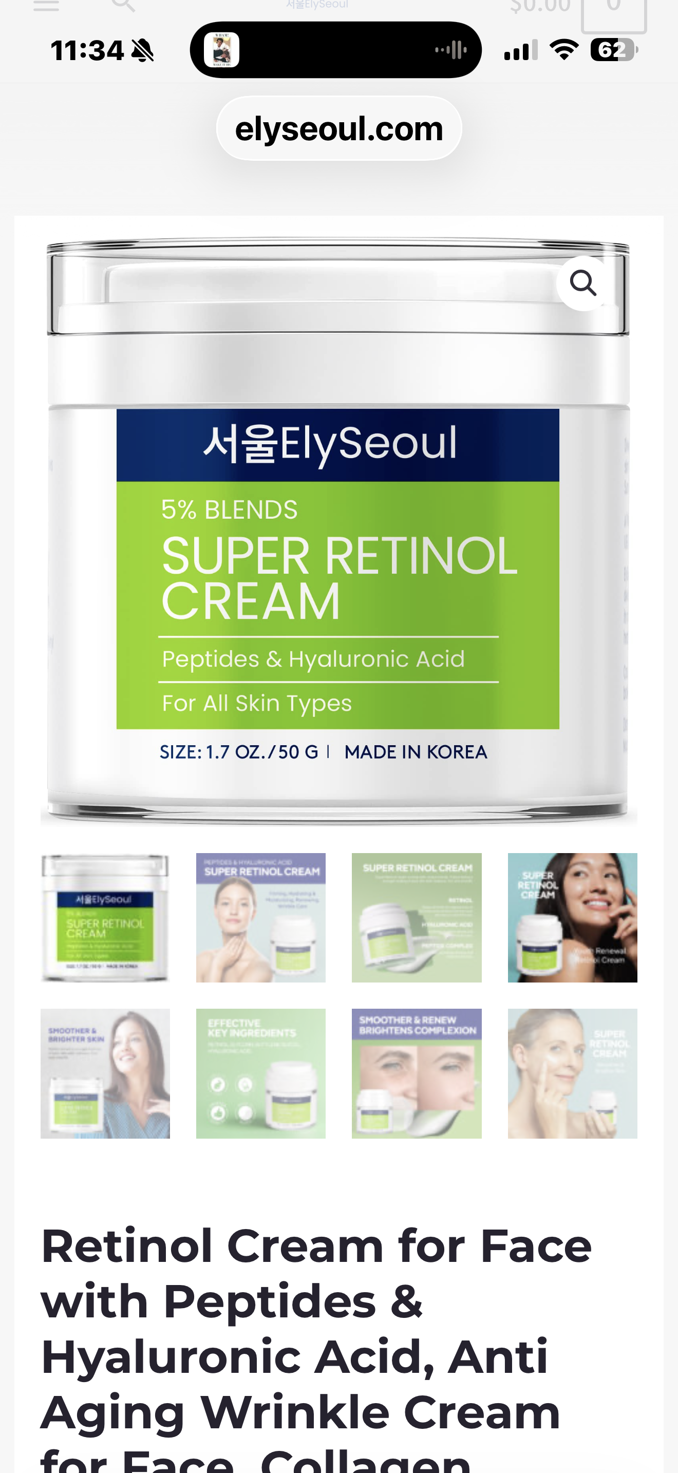 Retinol Cream for Face with Peptides & Hyaluronic Acid, Anti Aging Wrinkle Cream for Face, Collagen Cream for Women and Men – Korean Skin Care