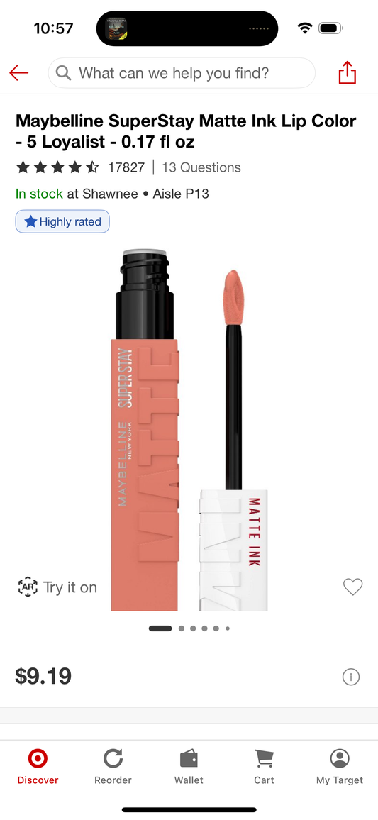 Maybelline SuperStay Matte Ink Lip Color - 5 Loyalist - 0.17 fl oz