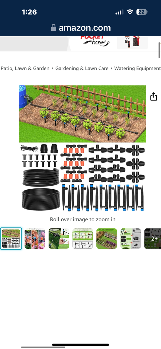 226FT 135 PCS Drip Irrigation Kit Plant Watering System with 1/2 inch Supervisor and 1/4" Blank Distribution Tubing DIY Automatic Irrigation Equipment Set for Garden Greenhouse Flower Bed Patio Lawn
