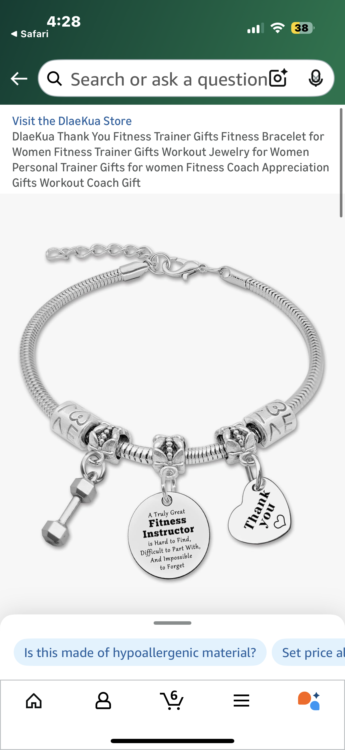 DlaeKua Thank You Fitness Trainer Gifts Fitness Bracelet for Women Fitness Trainer Gifts Workout Jewelry for Women Personal Trainer Gifts for women Fitness Coach Appreciation Gifts Workout Coach Gift