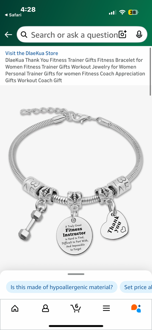 DlaeKua Thank You Fitness Trainer Gifts Fitness Bracelet for Women Fitness Trainer Gifts Workout Jewelry for Women Personal Trainer Gifts for women Fitness Coach Appreciation Gifts Workout Coach Gift
