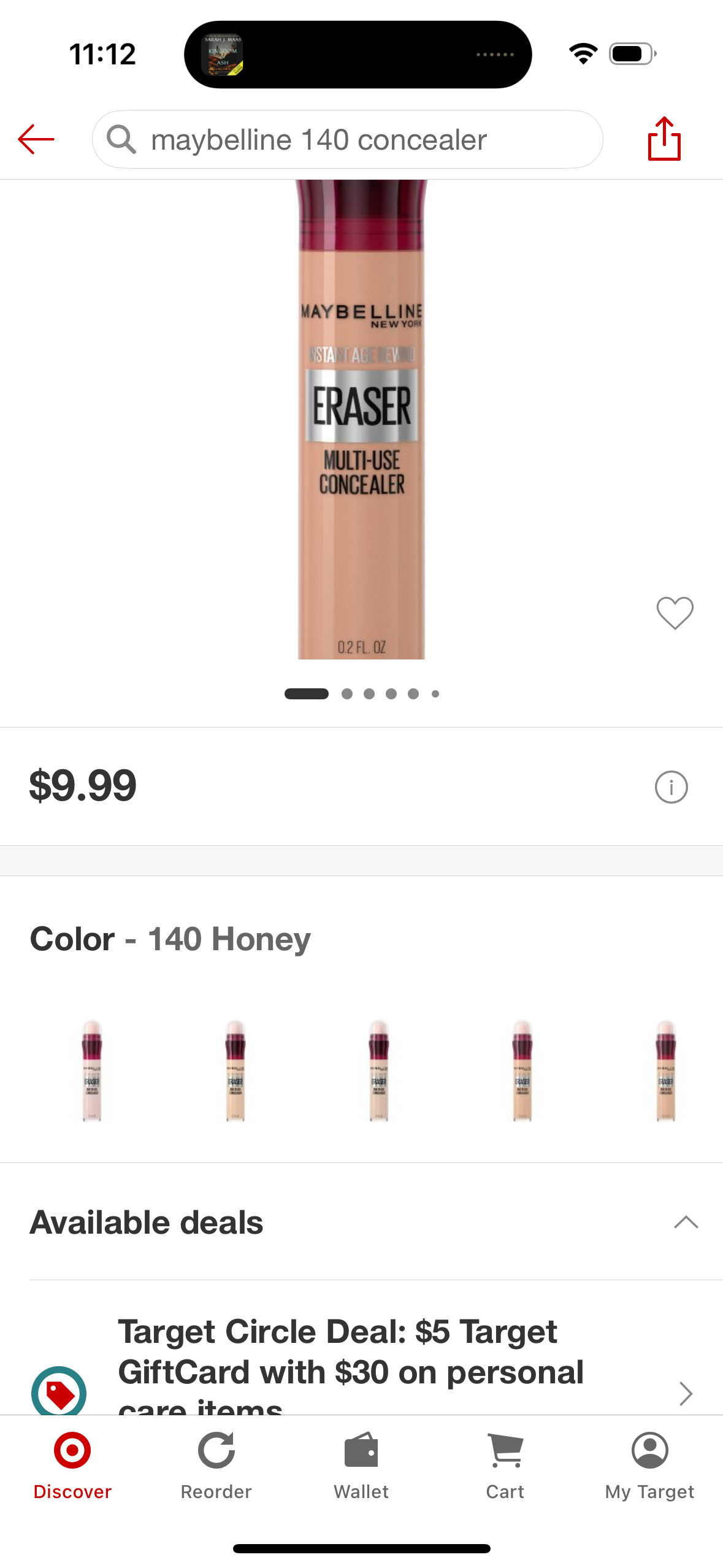 Maybelline Instant Age Rewind Multi-Use Dark Circles Concealer Medium to Full Coverage - 140 Honey - 0.2 fl oz