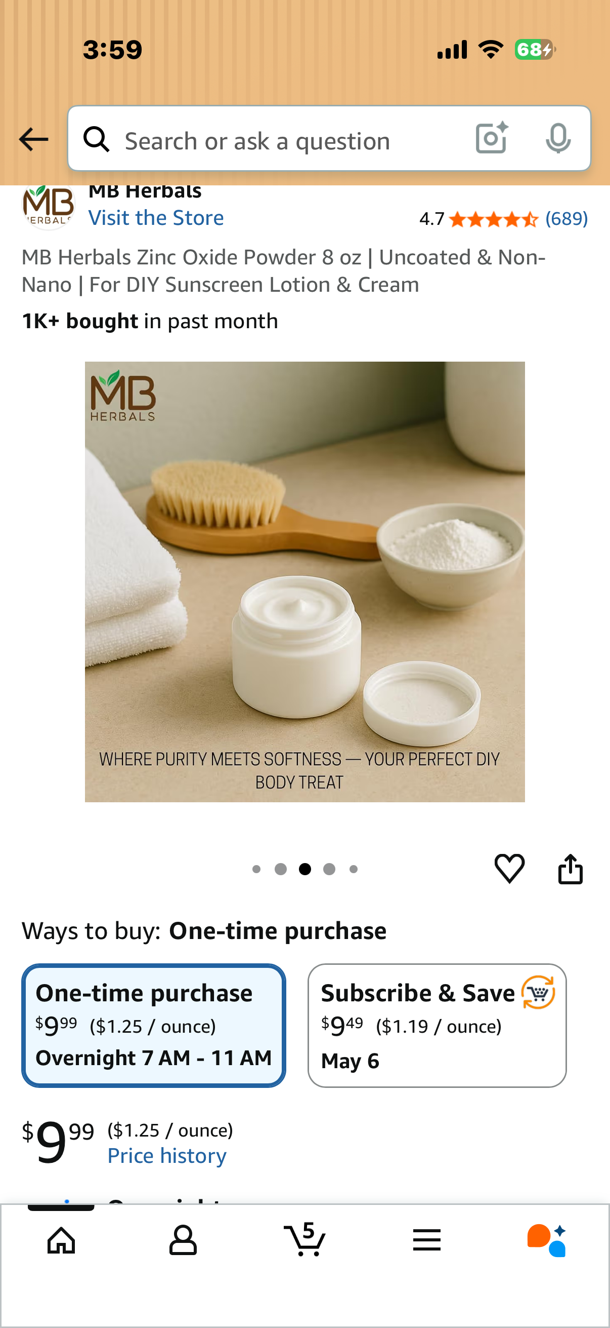 MB Herbals Zinc Oxide Powder 8 oz | Uncoated & Non-Nano | For DIY Sunscreen Lotion & Cream