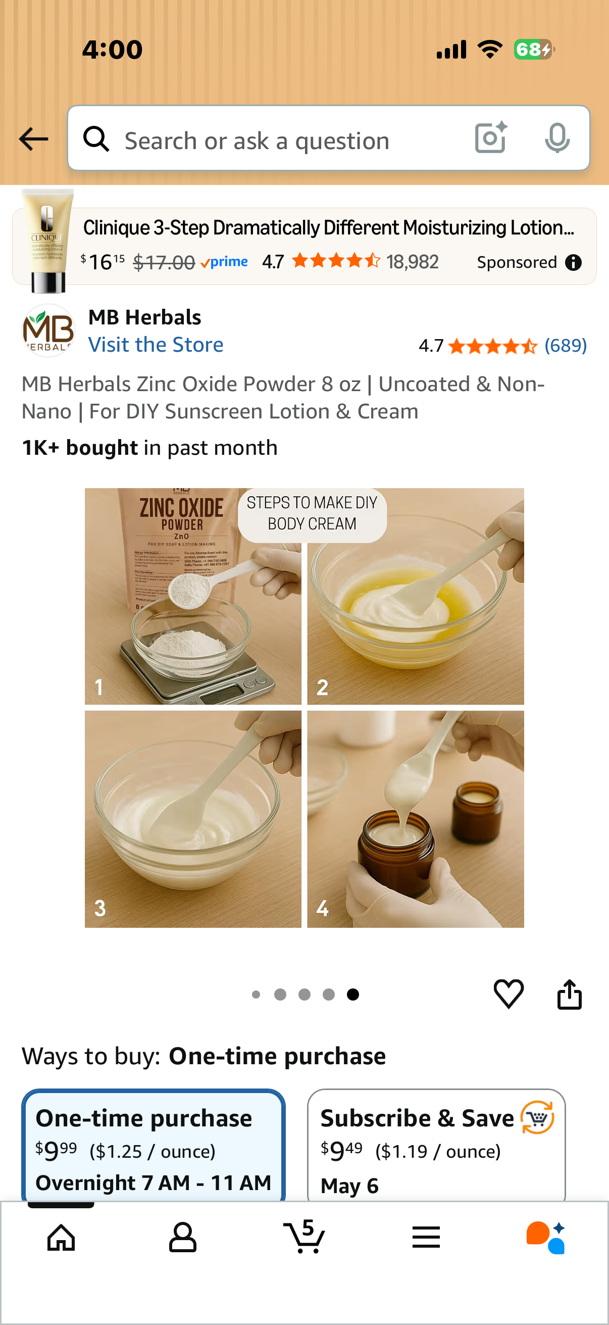 MB Herbals Zinc Oxide Powder 8 oz | Uncoated & Non-Nano | For DIY Sunscreen Lotion & Cream