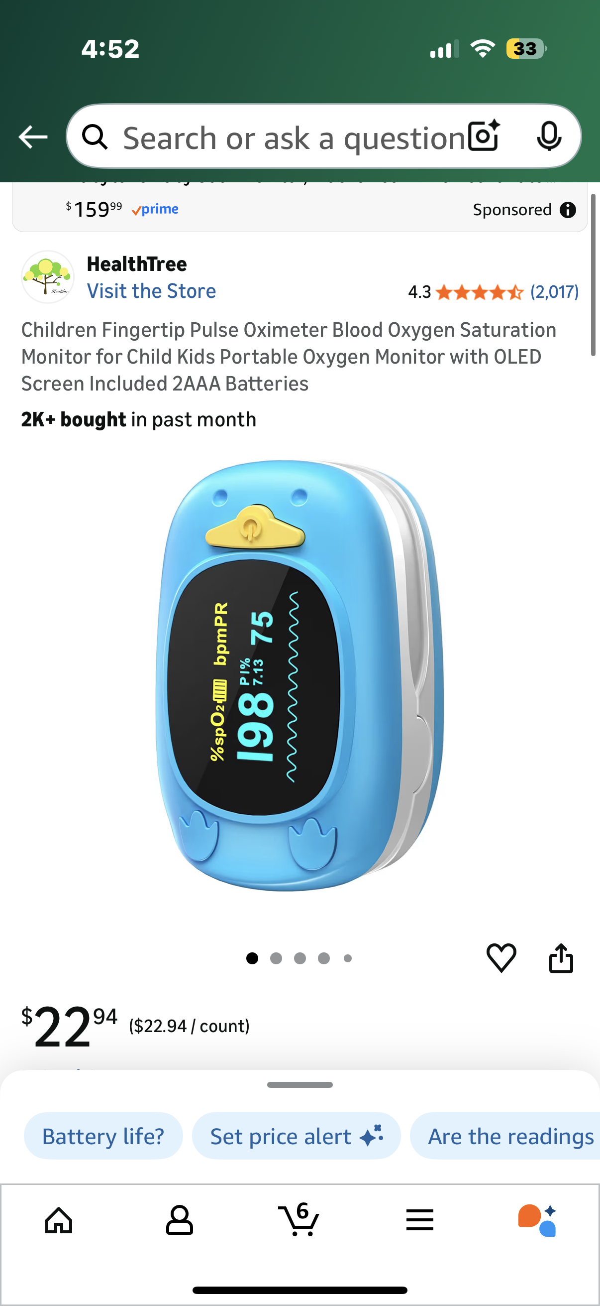 Children Fingertip Pulse Oximeter Blood Oxygen Saturation Monitor for Child Kids Portable Oxygen Monitor with OLED Screen Included 2AAA Batteries
