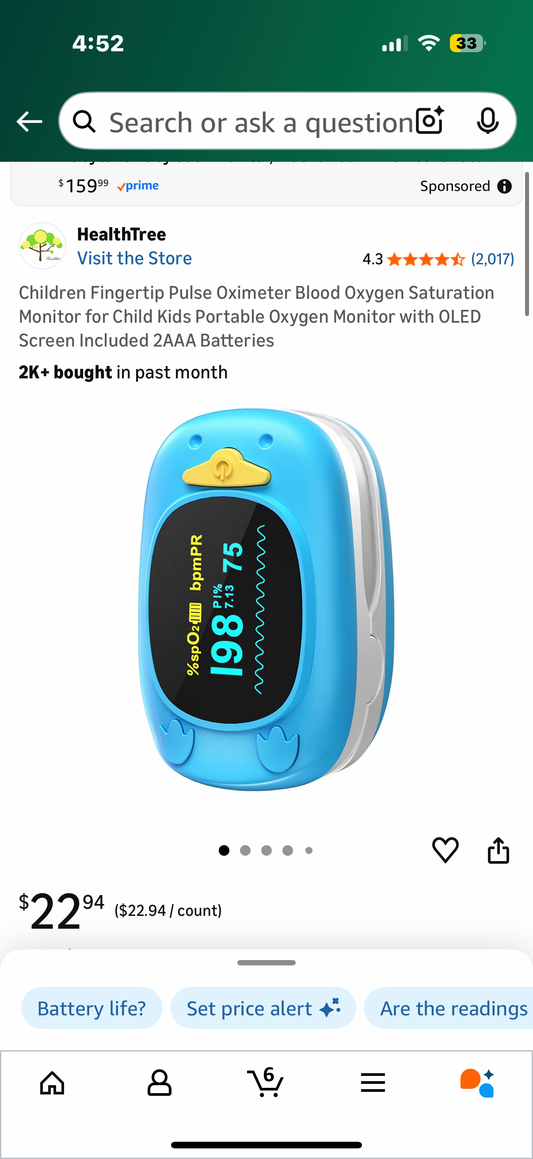 Children Fingertip Pulse Oximeter Blood Oxygen Saturation Monitor for Child Kids Portable Oxygen Monitor with OLED Screen Included 2AAA Batteries