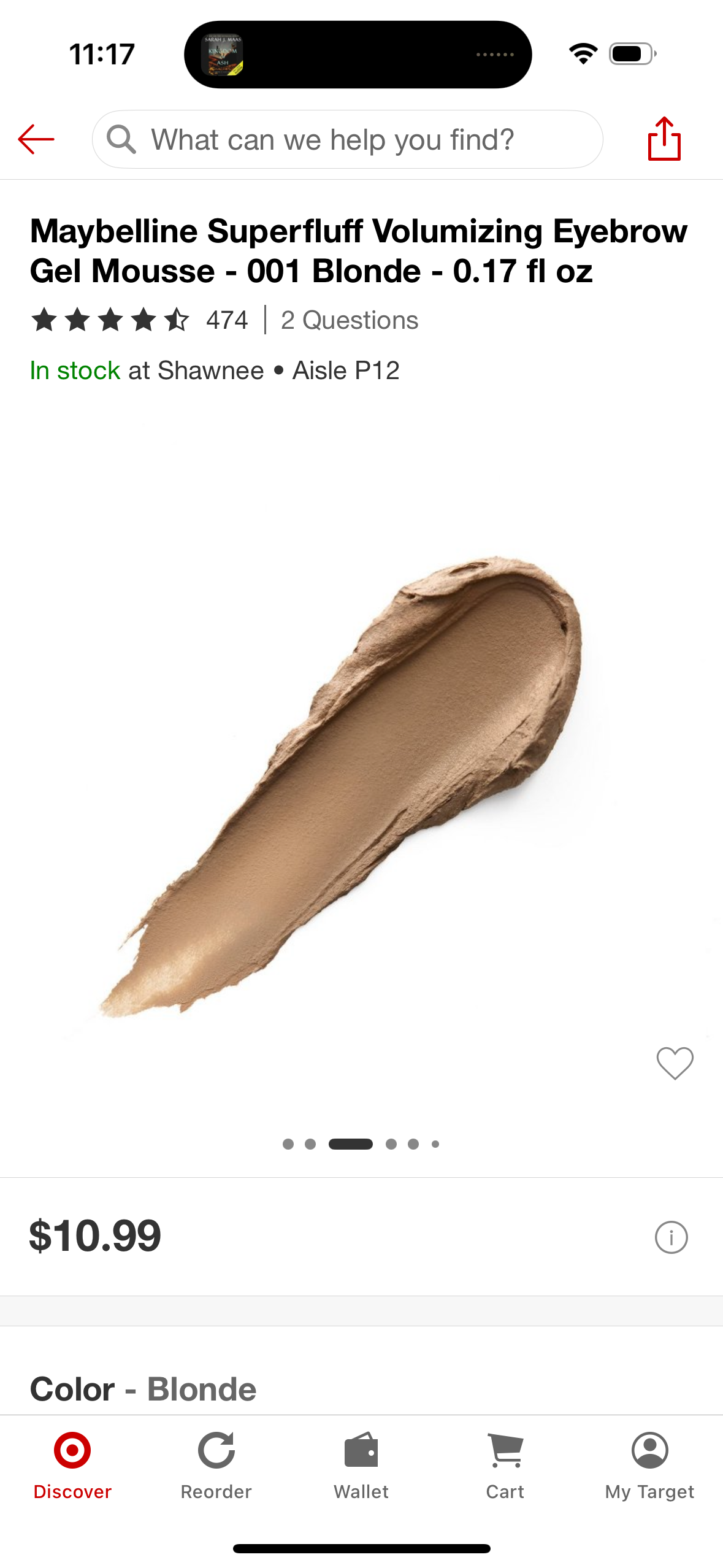 Maybelline Superfluff Volumizing Eyebrow Gel Mousse - 001 Blonde - 0.17 fl oz