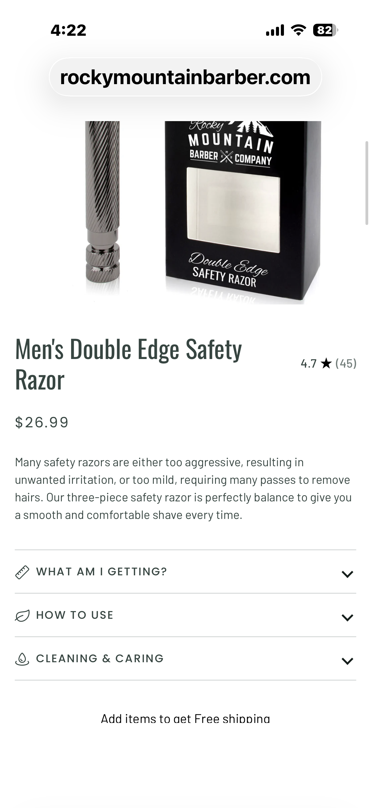 Men's Double Edge Safety Razor - Premium, Heavy Duty Safety Razor, 3 Piece Closed Comb Design For a Closer Shave - Made with Brass & Metal Finish by Rocky Mountain Barber Company