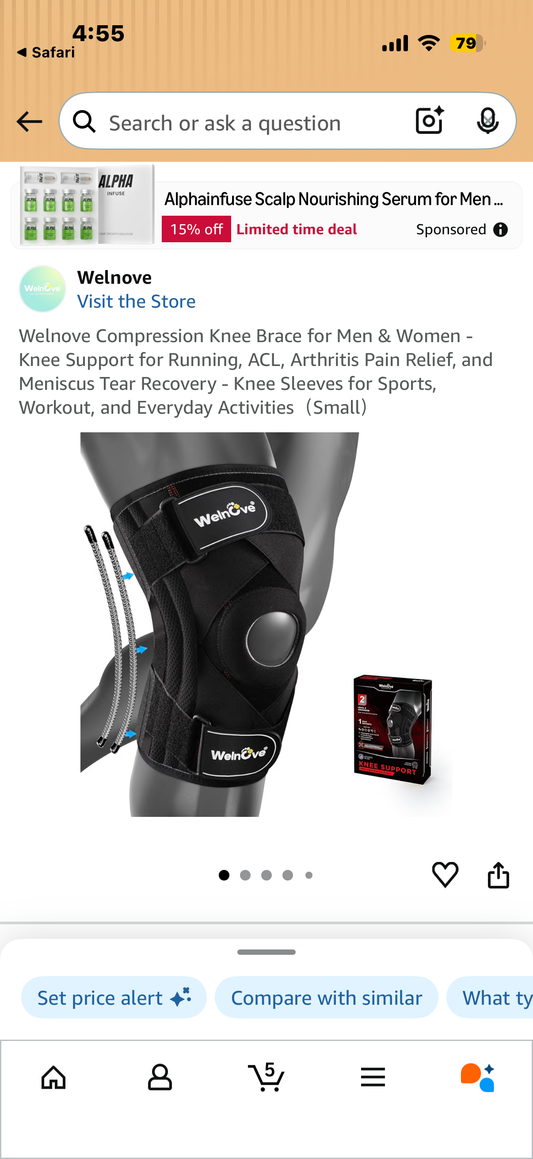 Welnove Compression Knee Brace for Men & Women - Knee Support for Running, ACL, Arthritis Pain Relief, and Meniscus Tear Recovery - Knee Sleeves for Sports, Workout, and Everyday Activities