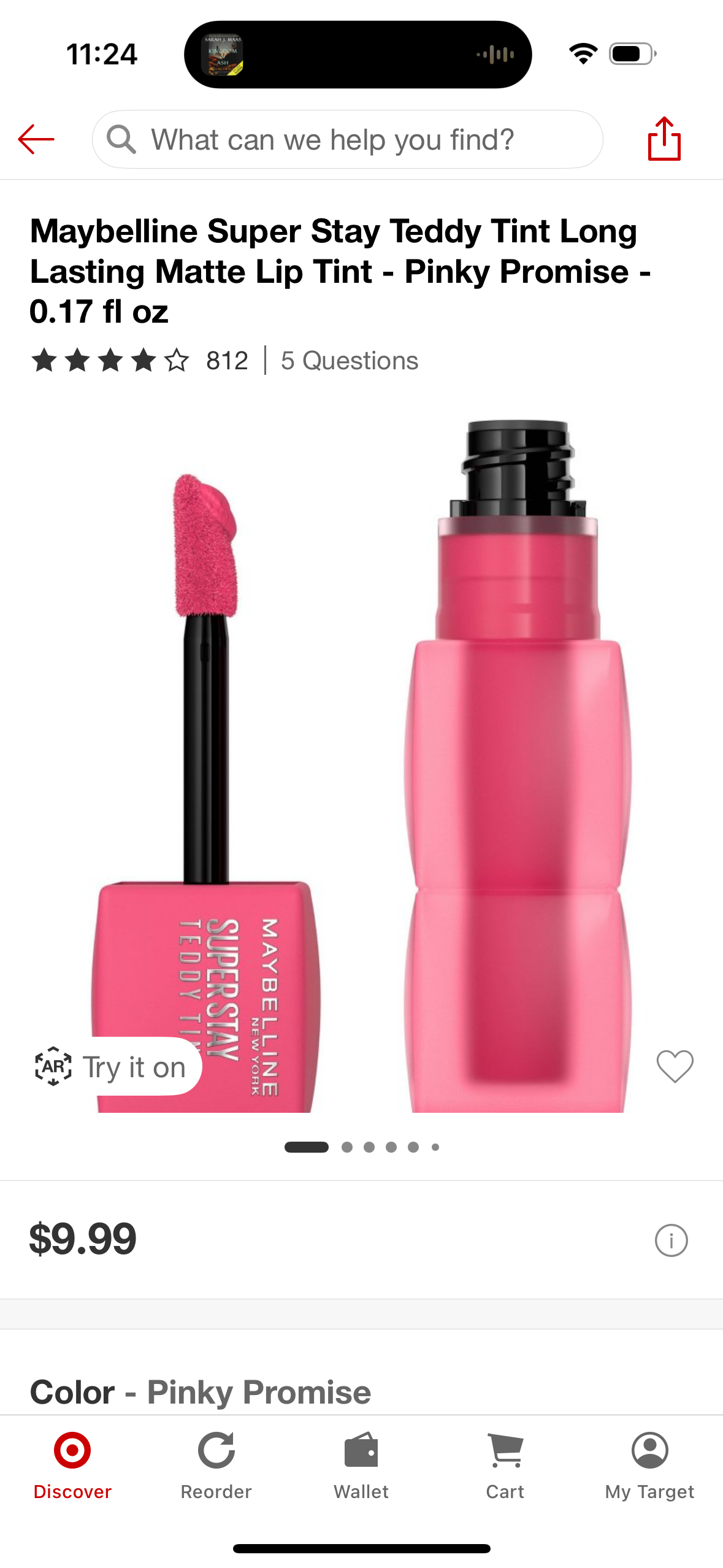 Maybelline Super Stay Teddy Tint Long Lasting Matte Lip Tint - Pinky Promise - 0.17 fl oz