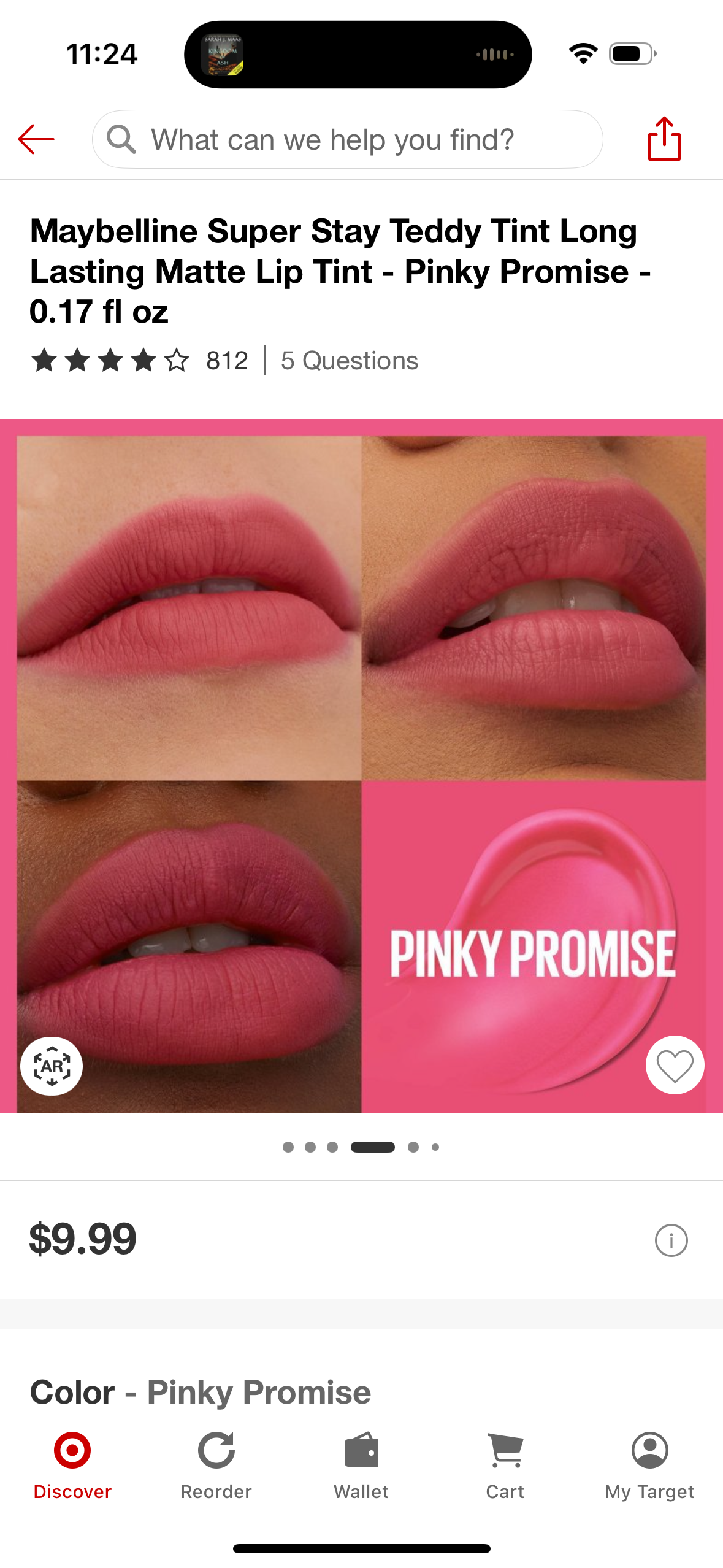 Maybelline Super Stay Teddy Tint Long Lasting Matte Lip Tint - Pinky Promise - 0.17 fl oz