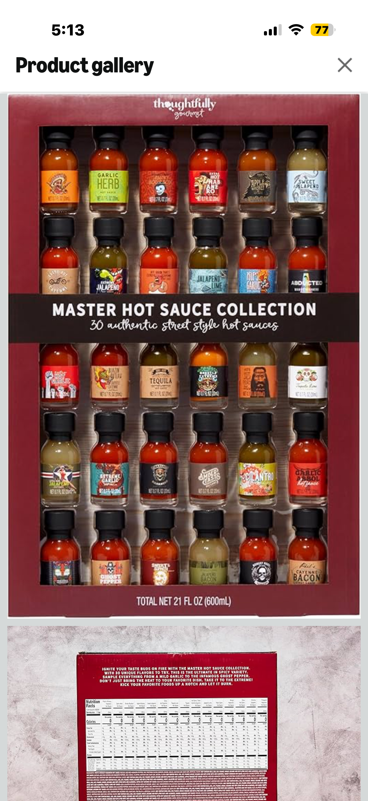Thoughtfully Gourmet, Master Hot Sauce Collection Sampler Set, Flavors Include Garlic Herb, and More, Hot Sauce Gift, Set of 30