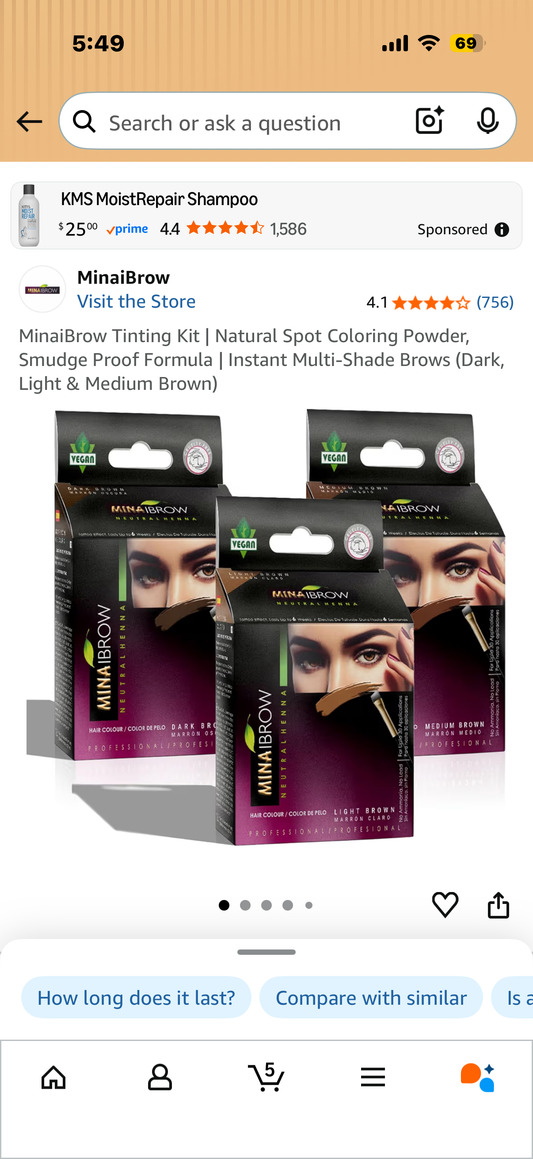 MinaiBrow Tinting Kit | Natural Spot Coloring Powder, Smudge Proof Formula | Instant Multi-Shade Brows (Dark, Light & Medium Brown