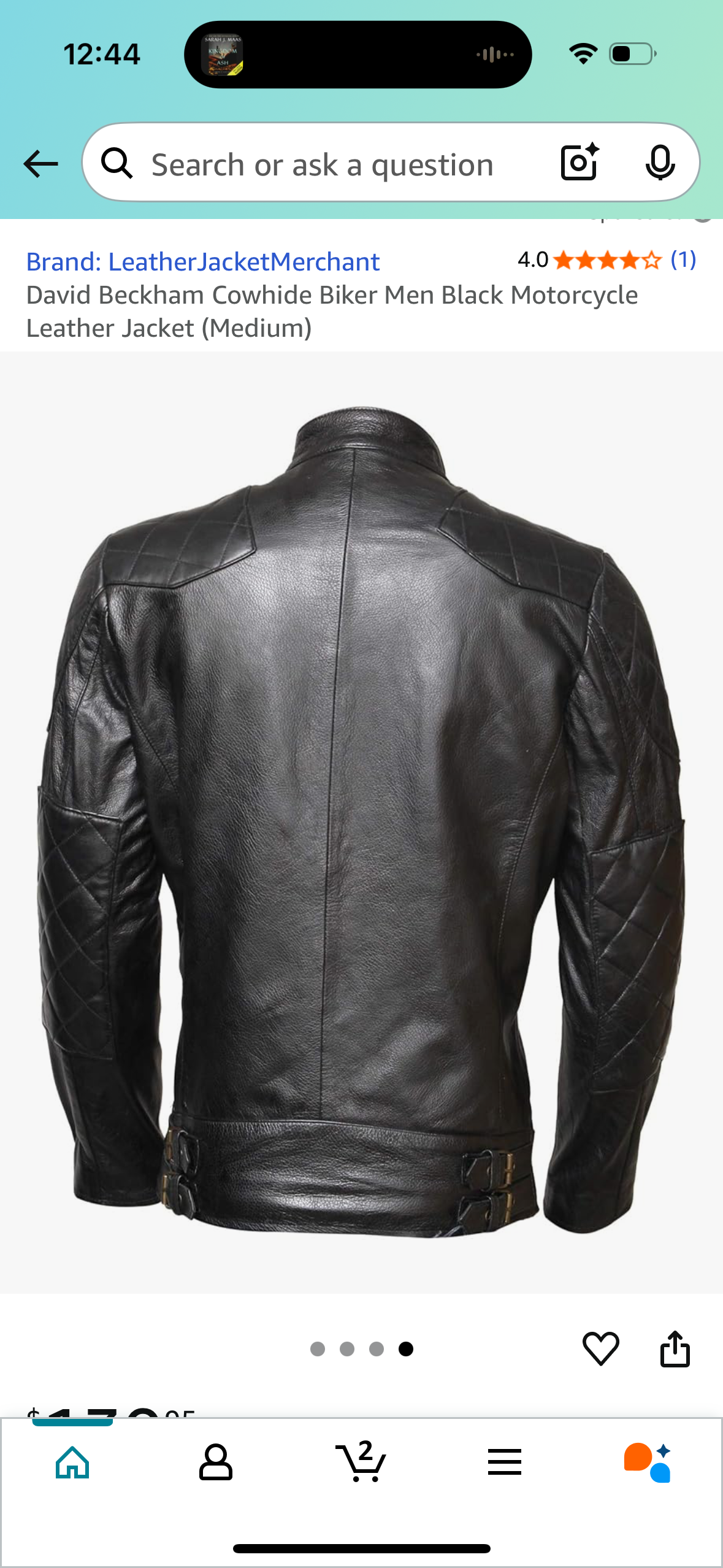 David Beckham Cowhide Biker Men Black Motorcycle Leather Jacket (Size Medium)
