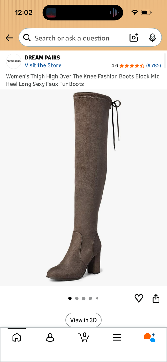 Women's Thigh High Over The Knee Fashion Boots Block Mid Heel Long Sexy Faux Fur Boots (Size US 7 Women’s)
