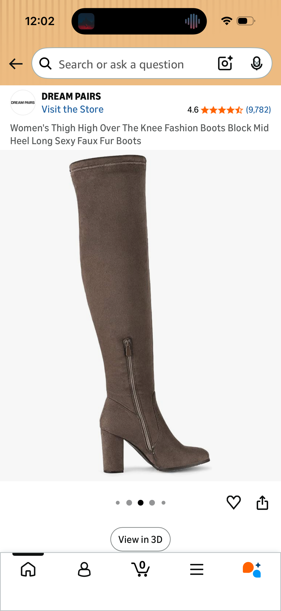 Women's Thigh High Over The Knee Fashion Boots Block Mid Heel Long Sexy Faux Fur Boots (Size US 7 Women’s)