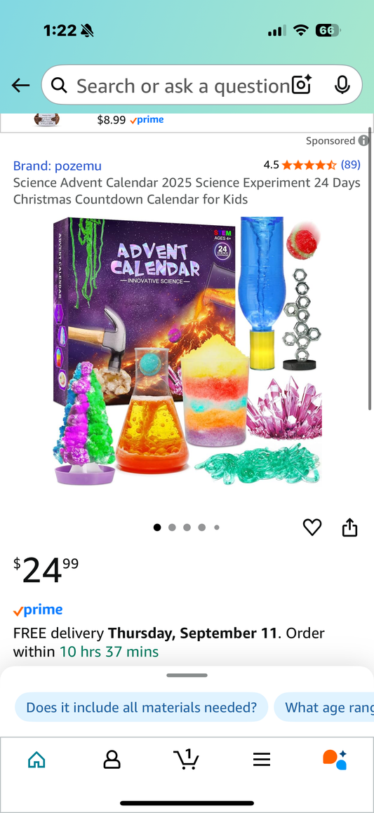 Science Advent Calendar 2025 Science Experiment 24 Days Christmas Countdown Calendar for Kids