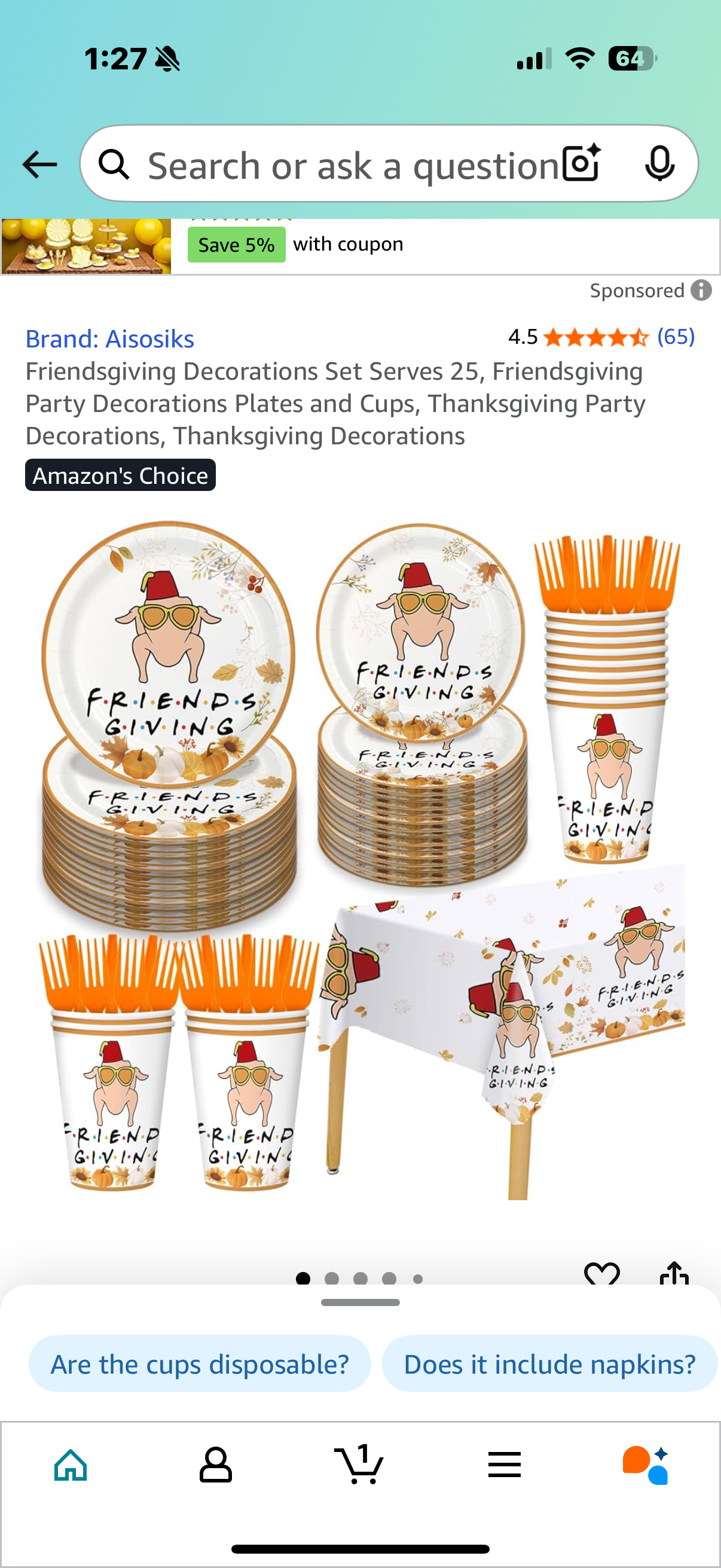 Friendsgiving Decorations Set Serves 25, Friendsgiving Party Decorations Plates and Cups, Thanksgiving Party Decorations, Thanksgiving Decorations