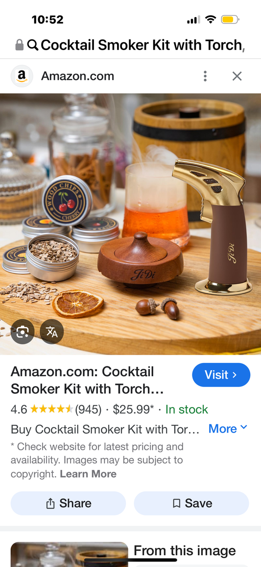 Cocktail Smoker Kit with Torch Whiskey Smoker Kit and Wood Chips-Old Fashioned Drink Smoker Kit, Whiskey & Bourbon Smoker Kit, Ideal Gifts for Him, Men, Boyfriend, Dad (No Butane)