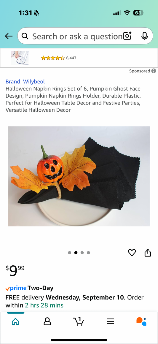 Halloween Napkin Rings Set of 6, Pumpkin Ghost Face Design, Pumpkin Napkin Rings Holder, Durable Plastic, Perfect for Halloween Table Decor and Festive Parties, Versatile Halloween Decor