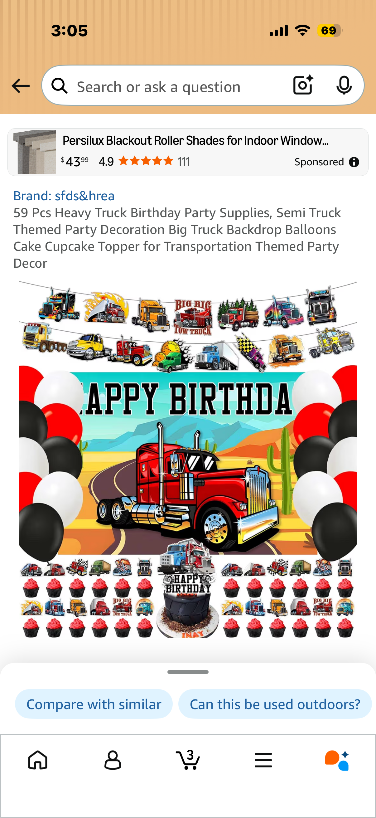 59 Pcs Heavy Truck Birthday Party Supplies, Semi Truck Themed Party Decoration Big Truck Backdrop Balloons Cake Cupcake Topper for Transportation Themed Party Decor BICRIC HAPPY BIRTHDAY