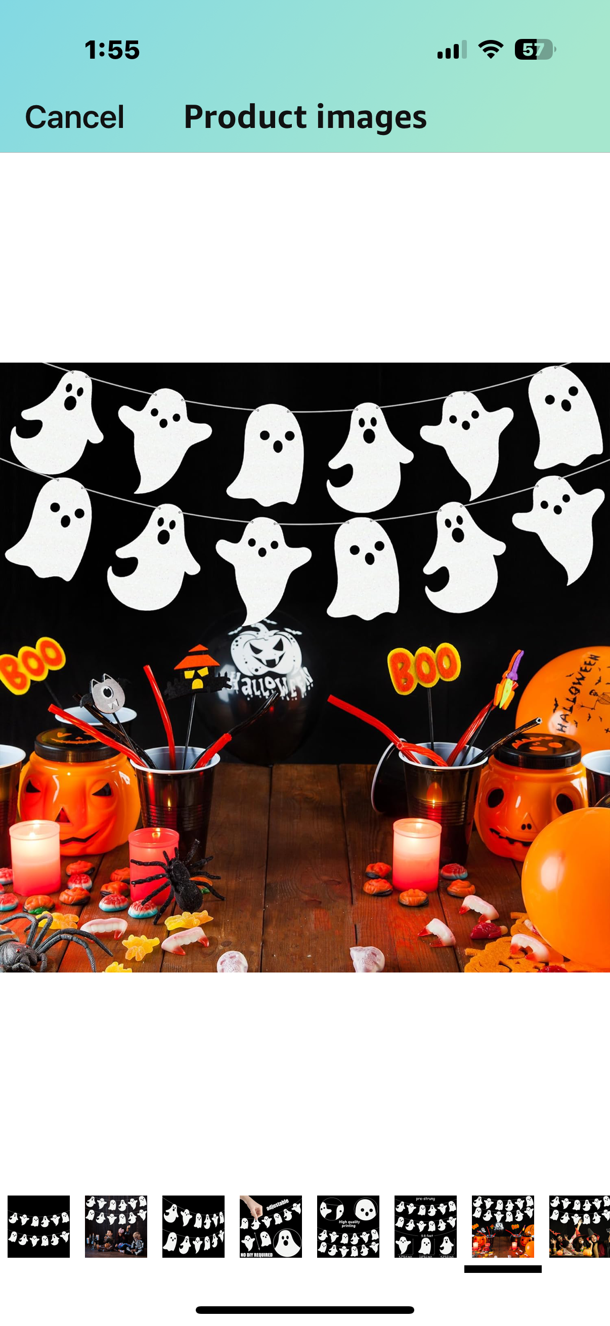 Halloween Ghost Banners Glitter Scary Halloween Decoration 2PCS Pre-Strung White Glitter Ghost Hanging Banner for Haunted Houses Indoor Outdoor Birthday Baby Shower Decor Supplies
